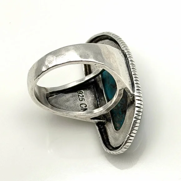Vintage Silpada 925 Sterling Silver Auth Turquoise Ring |Size 7 | R3482 “Ripple” - Picture 7 of 16
